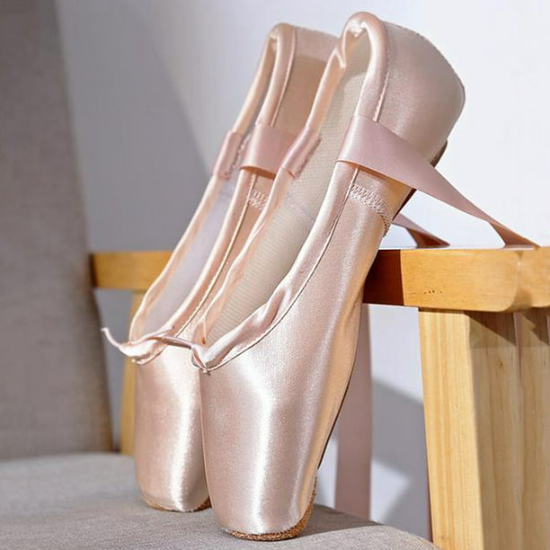 Zapatos de ballet para niños, zapatos de ballet rosa con zapatillas de  ballet de satén para gimnasia, color rosa-23