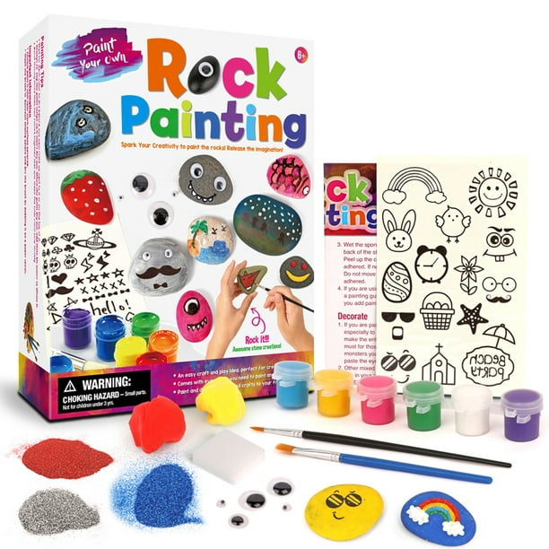 Kit de pintura enmarcada de arte de roca, kits de manualidades para ad