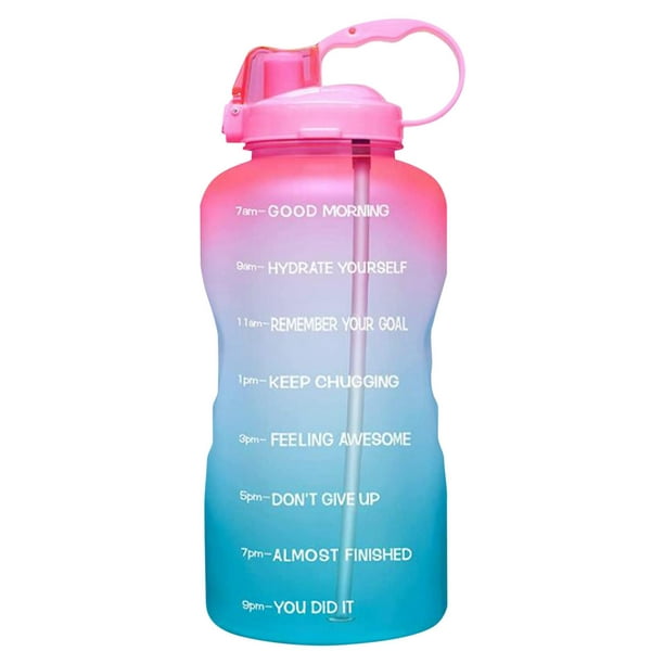 Botella de Agua de 2 Litros, Botella de Agua de 2L con Pajita, Botella de  Agua Motivacional, Prueba de Fugas, Sin BPA y Reutilizable para Deportes,  Gimnasio, Camping, Tenis (Degradado Rosa/Azul) 