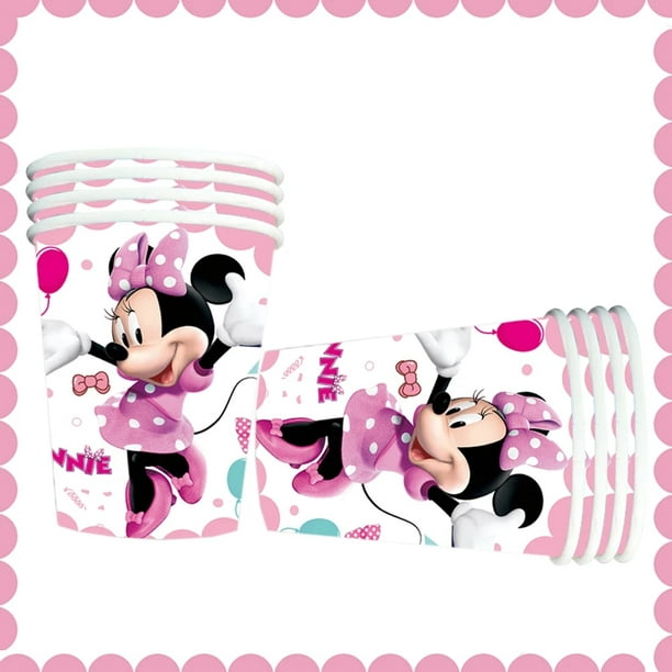 Fondo de Minnie Mouse de tercer cumpleaños, pancarta de tercer cumpleaños  de Minnie Mouse, suministros para fiestas, decoraciones de tercer