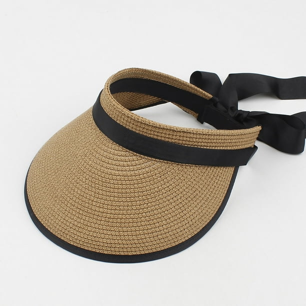 Sombrero de visera para Sombrero de paja con lazo de ala ancha Sombrero de playa Eccomum | Bodega Aurrera en línea