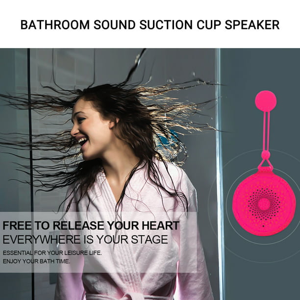 Altavoz de ducha Bluetooth Manos libres con micrófono incorporado Ventosa  dedicada para duchas Bluetooth 5.0 Ip64 Impermeable-Rosa