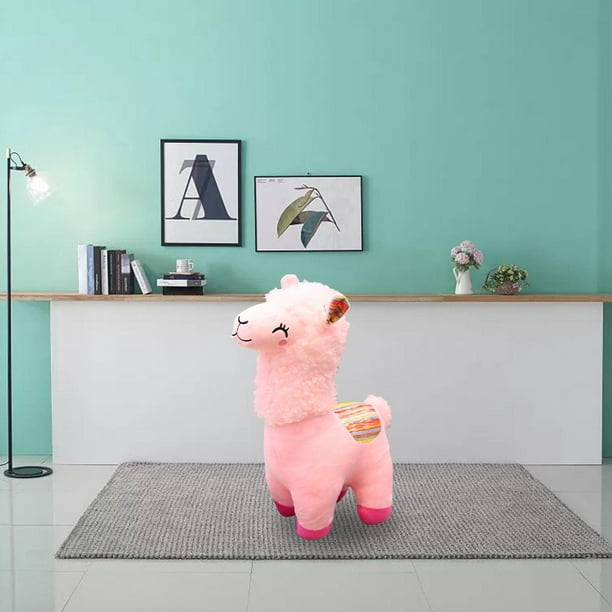 Almohada de juguete de felpa de Alpaca , cojín de muñeca de llama suave,  decoración de sofá de oficina, año Nuevo para y adultos rosa 45cm Baoblaze  Almohada de felpa de alpaca