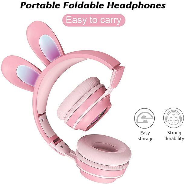 Auriculares inalámbricos para niños, conexión Bluetooth, plegables