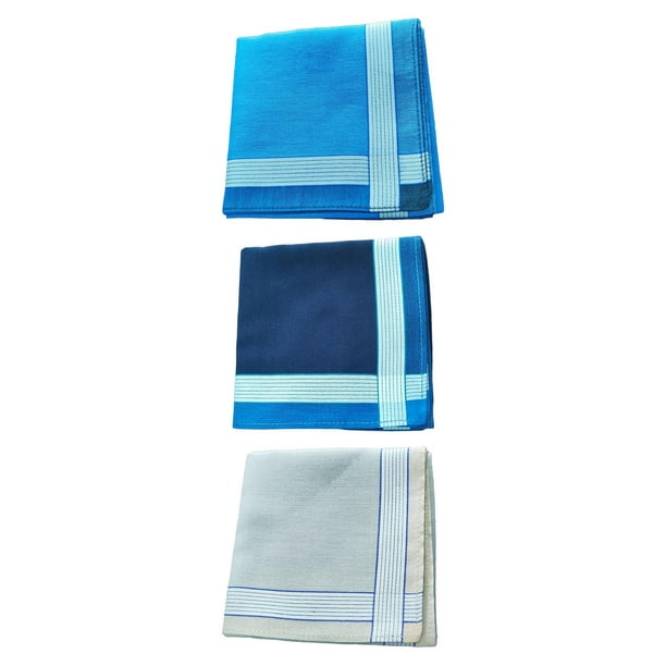 Pañuelos de 3 piezas para hombre, pañuelos de algodón suave reutilizables  de 43cm, pañuelos de bolsillo de regalo para aniversario, caballeros,  jinwen
