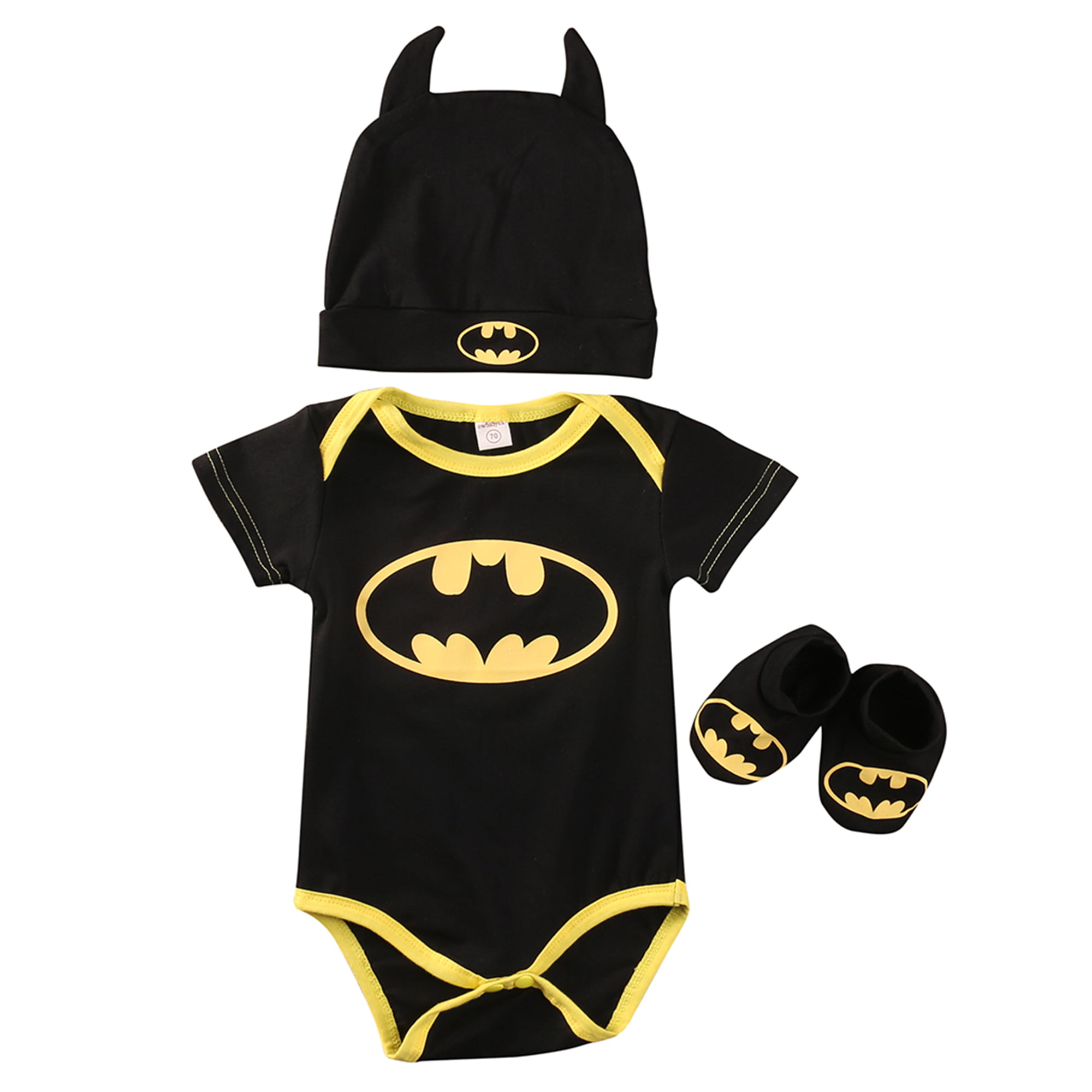 Preguntarse Tropezón bestia Bebé Niños Ropa de 3 piezas Trajes Batman Body Romper Sombrero Zapatos  XBTCLXEBCO Manga larga 12-18 meses, Negro | Walmart en línea