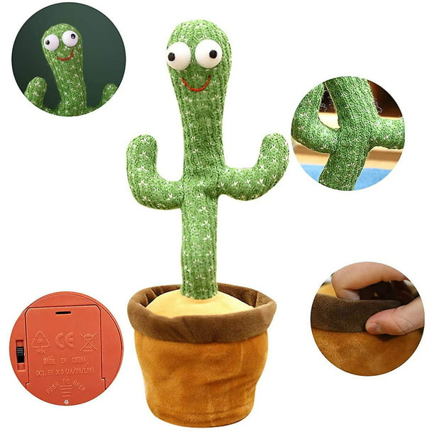 Juguete de cactus bailarín que habla para bebés de 6 a 12 meses, juguete  que imita el cactus bailarín repite lo que dices y graba con 10 canciones  en