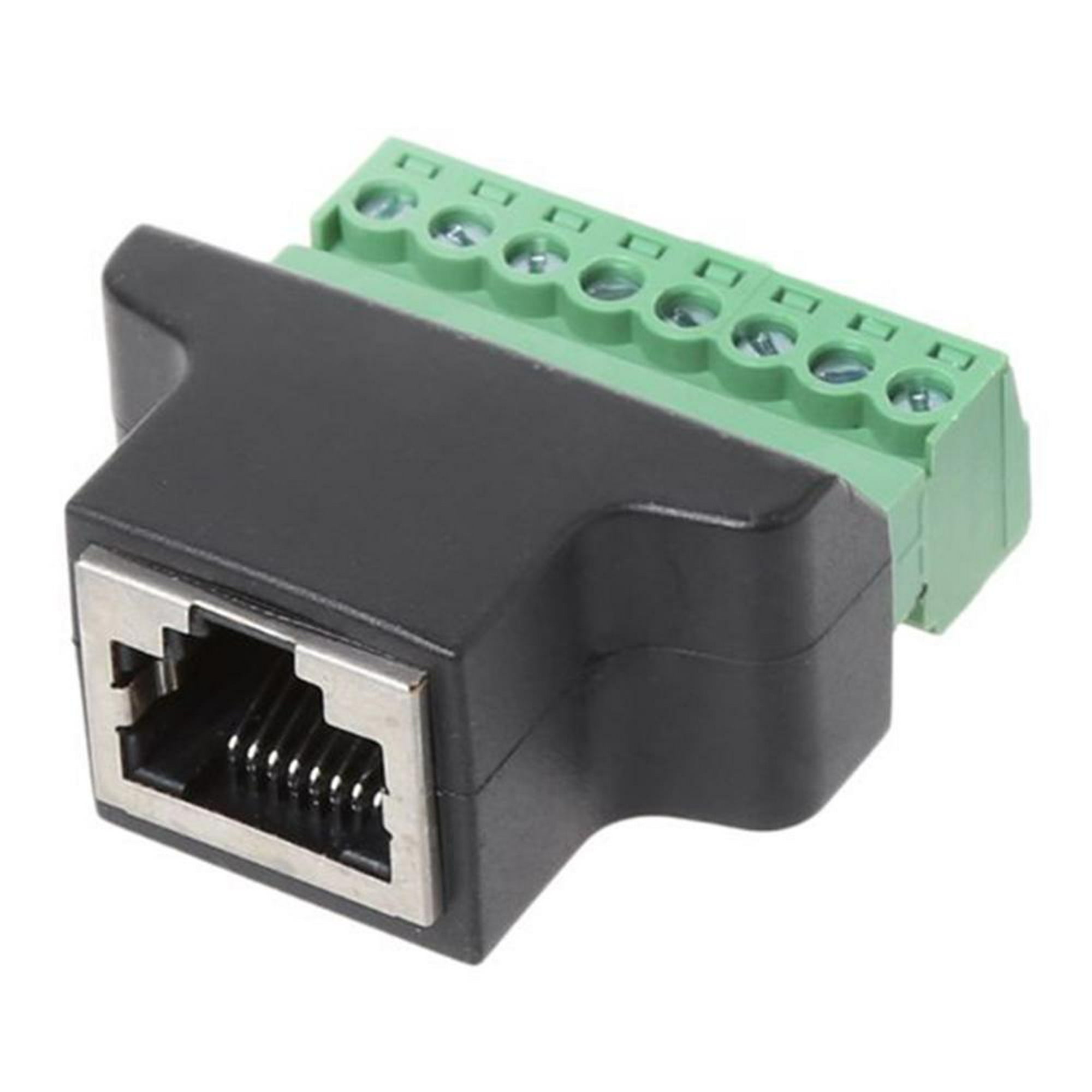  Zopsc - Conector DVR Ethernet RJ45 hembra a conector de  terminal de tornillo de 8 pines para CCTV, Cat5, Cat6 : Todo lo demás