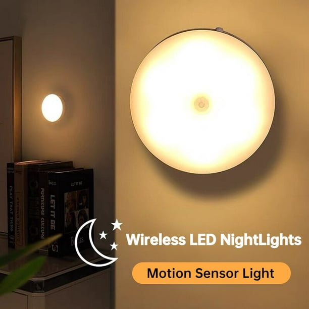 Luz nocturna con sensor de movimiento, luz nocturna inteligente para niños,  luz LED para escaleras, luz nocturna adhesiva, luz de armario, lámpara