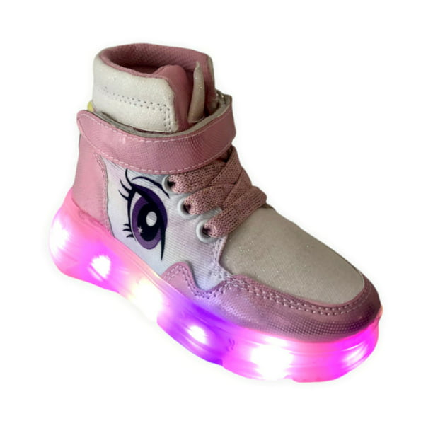 Tenis para niña con luz en la suela Luka Tenis de niña unicornio rosa | Walmart en línea