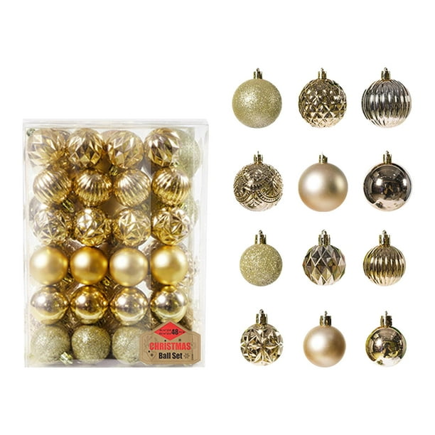 48 piezas adornos colgantes para árboles de Navidad, 6 cm, 4 cm, de bolas Gloria colgante colgante | Bodega Aurrera en línea