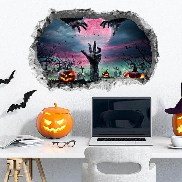Pegatinas de pared 3D de Halloween, fantasma masculino, pegatinas