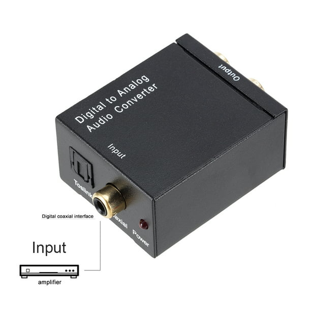 Convertidor de audio analógico a digital, Hdiwousp RCA R/L o conector de  0.138 in AUX a digital coaxial Toslink óptico SPDIF adaptador de audio para