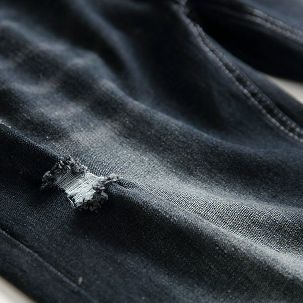 Pantalones de mezclilla para hombre con bolsillos laterales sólidos,  ajustados, pantalones de mezclilla