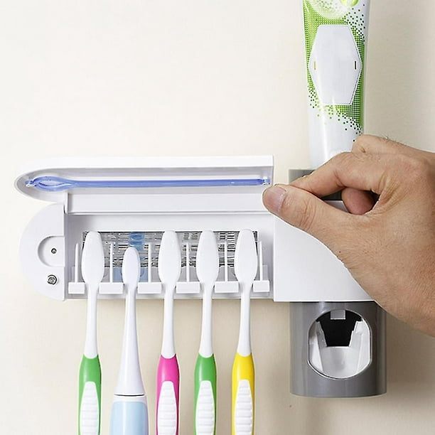 Soporte Esterilizador para Cepillos y Dispensador de Pasta de dientes
