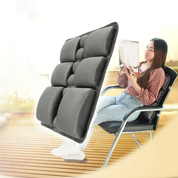 Almohada de soporte lumbar portátil, cojín de respaldo ortopédico de alivio  ajustable inflable, apto para sillas reclinables de computadora con , GRIS  Sunnimix Almohada de soporte lumbar