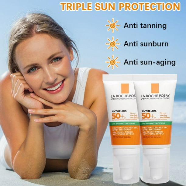 La Roche Posay protector solar SPF50 +, Control de aceite, protección Uv  ligera y no grasa, protector solar facial para piel grasa, antibrillo  Fivean