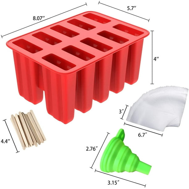Midnadiy - Moldes para paletas de 10 cavidades, moldes de silicona para  paletas con palitos, juego de moldes para hacer paletas, sin BPA, molde de