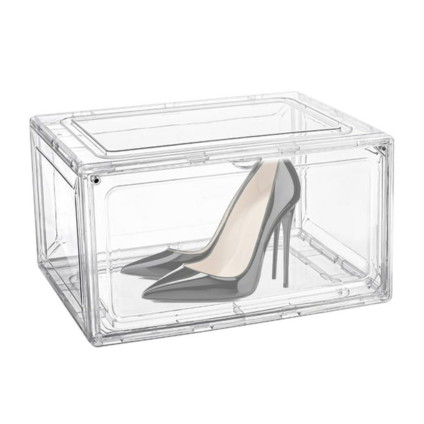 Caja de zapatos transparente plegable de 6 capas, organizador de