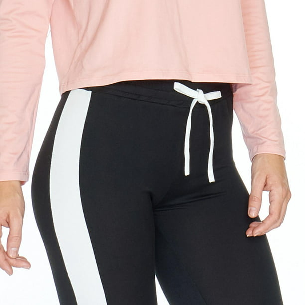 Conjunto Pants Blusa Para Mujer Casual Deportivo Negro rosa CH