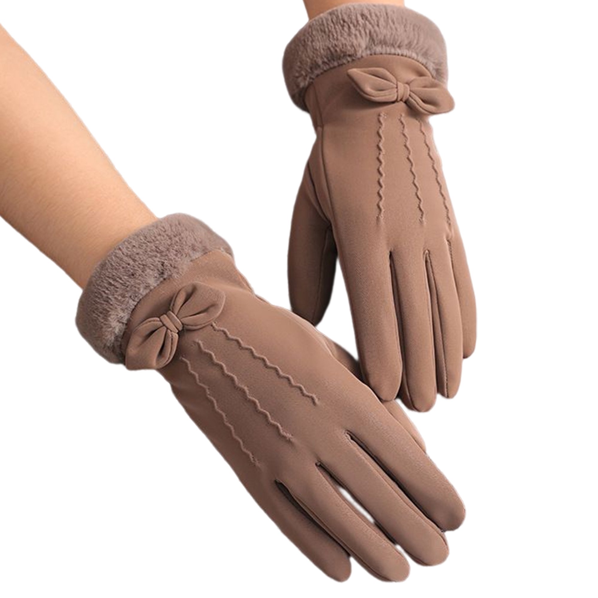 GENERICO Guantes Invierno Mujer Marron