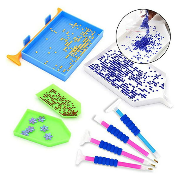 SanerDirect Kit de herramientas de pintura de diamante de 104 piezas, kit  de accesorios de arte de diamantes con bandejas grandes y bolígrafos