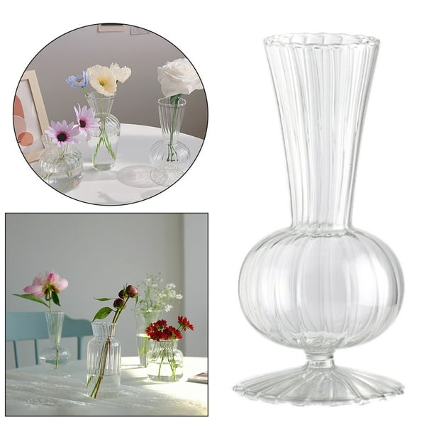 Floreros de cristal - Jarrones para flores - Jarrones de vidrio para flores  - Jarrón moderno - Florero grande - Jarrones transparentes para decoración