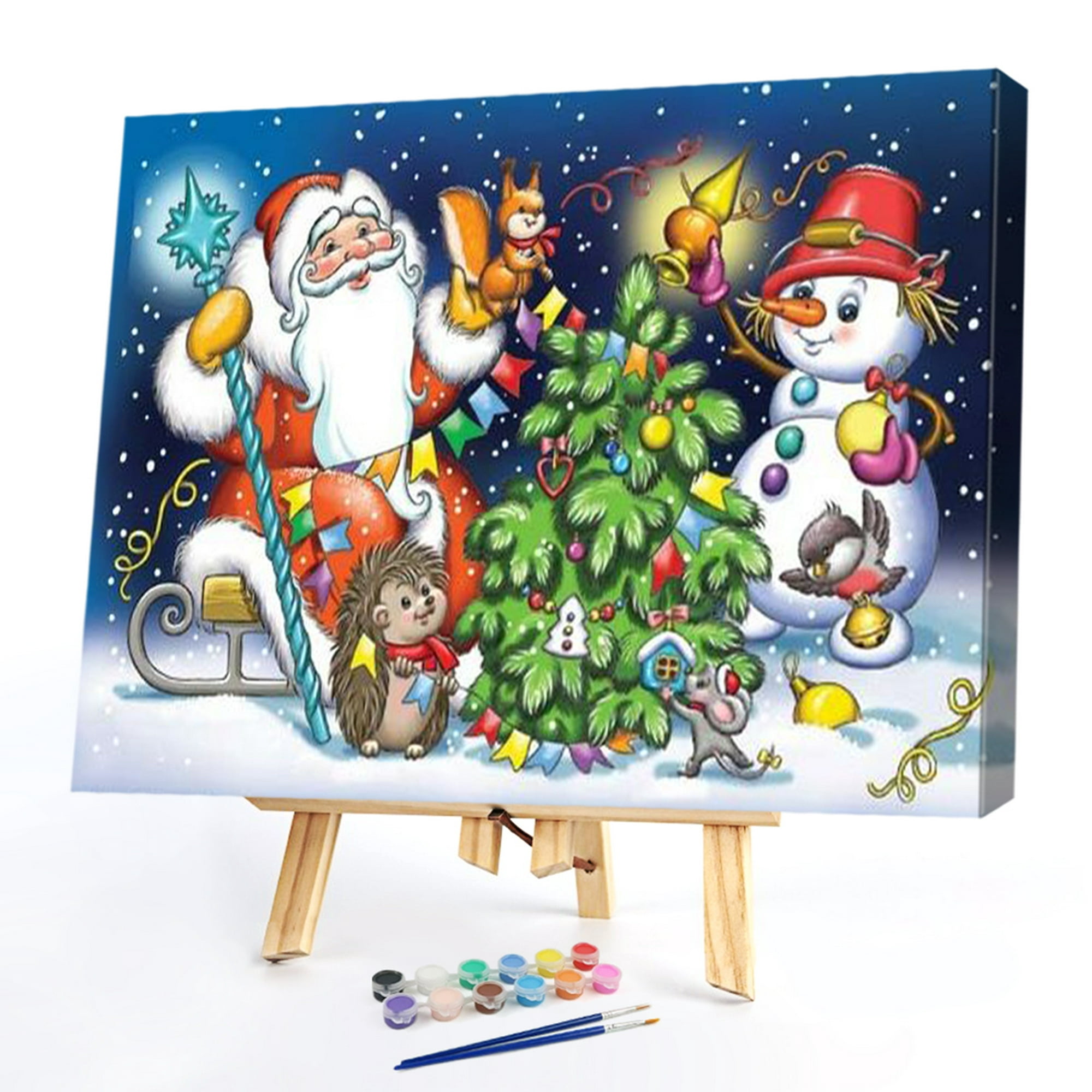 Cuadros Decorativos Pintura al óleo pintada a mano por números Santa Claus  dibujo lienzo artesanal (M921) Ndcxsfigh Nuevos Originales