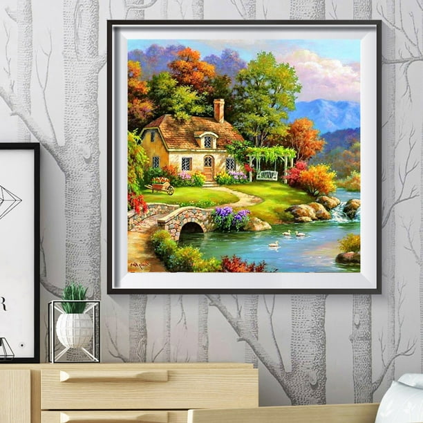 Comprar 5D DIY Diamante Pintura Paisaje Punto de Cruz Diamante Bordado  Diamante Cottage Cuadro Diamantes Diamantes Diamantes