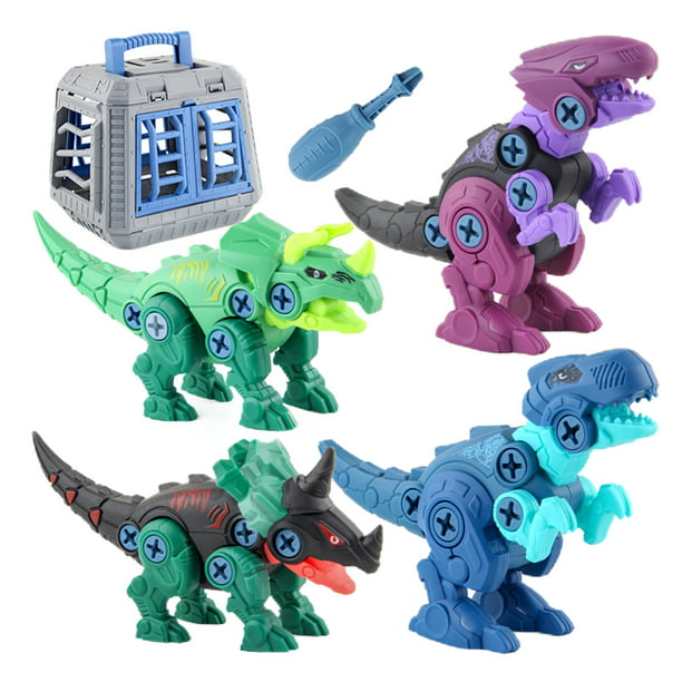 Paquete de 4 juguetes de dinosaurio para niños de 8 a 12 años, kit STEM,  juguetes para niños de 8 a 10 años, rompecabezas de madera 3D, kit de  robot