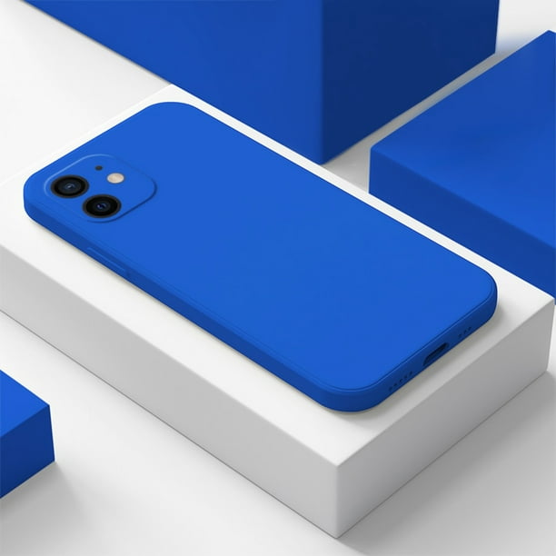 Funda de teléfono de silicona líquida azul Klein Original para iPhone 14 13  12 11 Pro Max Mini XS XR X 8 7 Plus SE 2 funda fina suave Tan Jianjun unisex
