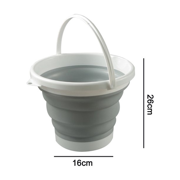 Cubo plegable con asa, cubos plegables portátiles para limpieza, contenedor  de agua que ahorra espacio para jardinería, camping, pesca, supervivencia  al aire libre, redondo