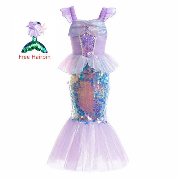 Disfraz De Sirena Para Niña, Vestidos De Princesa Para Niñas Para Fiesta De  Cumpleaños, Halloween, Cosplay