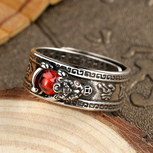 Anillo de Feng Shui, anillos de buena suerte, joyería budista, anillo  ajustable, amuleto de riqueza de la suerte, anillo ajustable abierto para