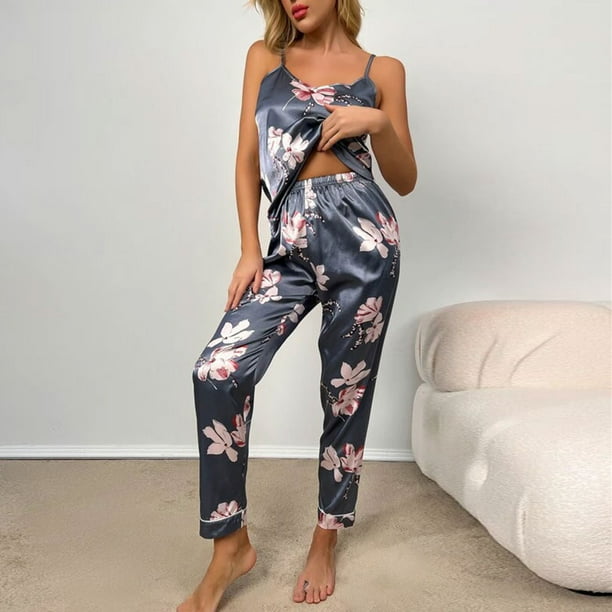 Pijamas Mujer Verano Lenceria Conjuntos Seda Animados