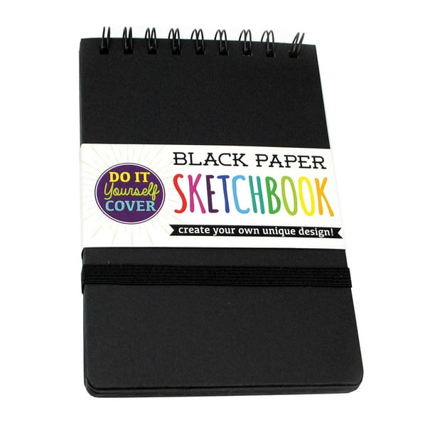 Cuaderno hojas negras y puntos blancos