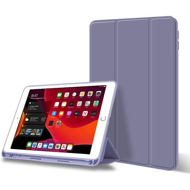 Funda para iPad de 9.ª generación (2021)/8.ª generación (2020)/7.ª  generación (2019) de 10,2 pulgadas con portalápices, funda trasera de TPU  suave Smart Auto Sleep/Wake para iPad 10.2, gris Ormromra Accesorios para  Tablets