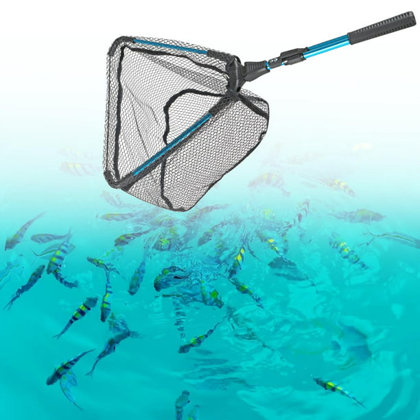 Red de malla de pesca, red de pesca plegable, cuchara plegable para pesca  de salmón de río azul Sharpla Red de malla de pesca