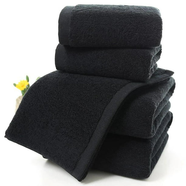 Toalla de baño negra de algodón, toallas gruesas para la cara de la ducha,  baño para el hogar, Hotel, adultos, Badhanddoek Toalha Servi LingWen  9024715702388