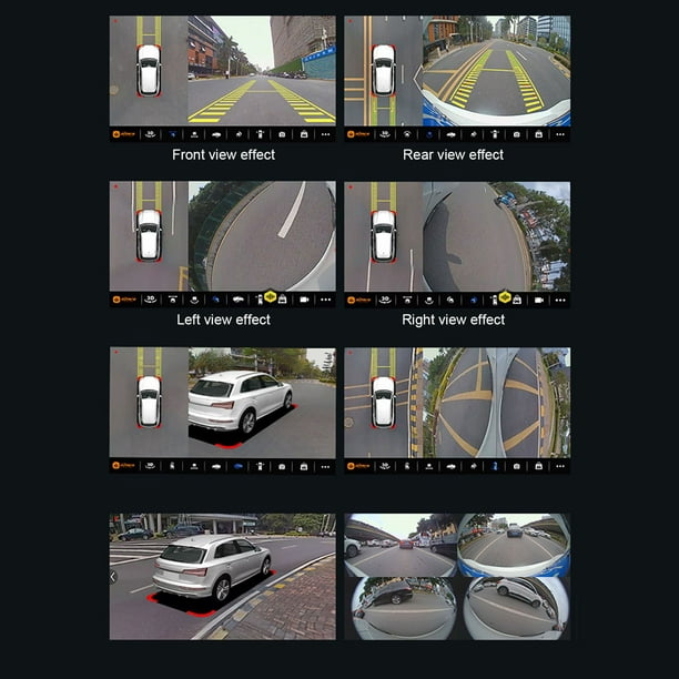 UHD-cámara panorámica 3D de 360 ° para coche, sistema de visión trasera, 4  cámaras, trasera/delantera/izquierda/derecha, 360