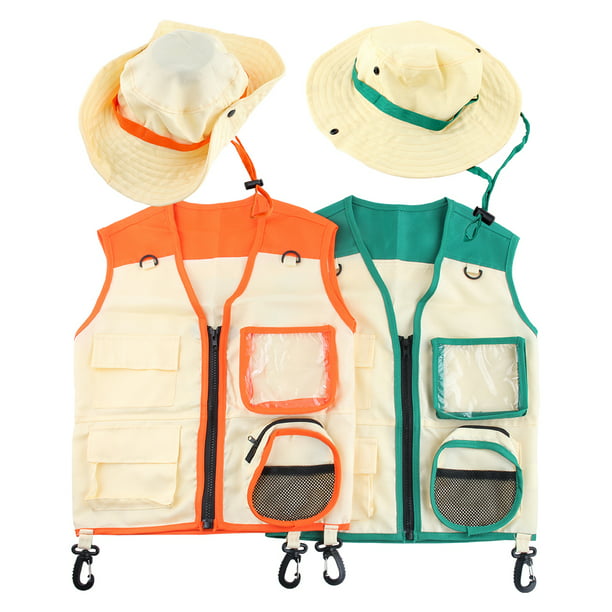 Kit de explorador para niños con chaleco y sombrero de safari, equipo de  campamento para niños, traje de safari, kit de atrapa insectos para niños y