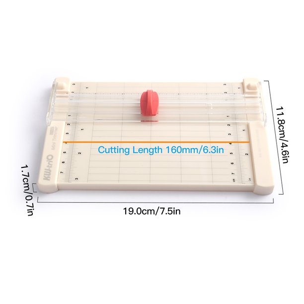 KW-trio Mini cortador de papel portátil para manualidades, cortador de  papel de 6,3 pulgadas de long KW-trio Recortadora de papel