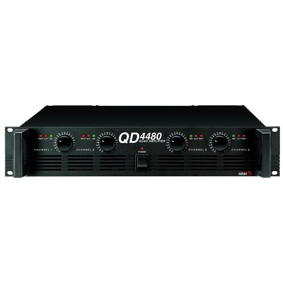 amplificador qd4480 interm 4 canales en un chasis 80 watts interm protección de sobrecarga