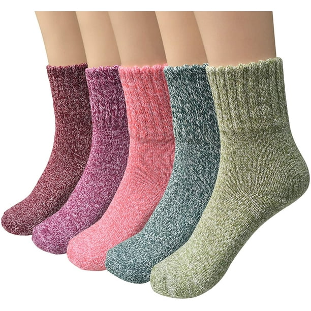 Calcetines de lana de invierno para mujer, medias gruesas y