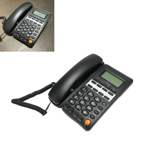 Teléfono fijo con cable, teléfono fijo de doble interfaz con cable, teléfono  fijo de botón grande con identificación de llamadas, adecuado para – Yaxa  Store