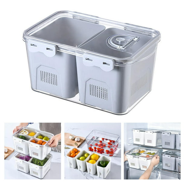 Contenedores organizadores para refrigerador, caja de conservación sellada  para frutas y verduras de calidad alimentaria, contenedores