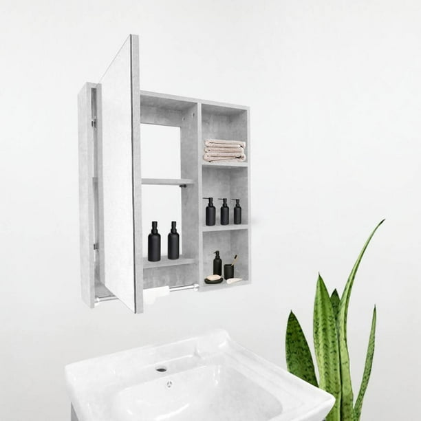 Bathroom mirror cabinet Espejo Redondo montado en la Pared Espejo de  almacenaje del baño Espejo de vanidad del baño con Estante Espejo del baño  : : Hogar y cocina