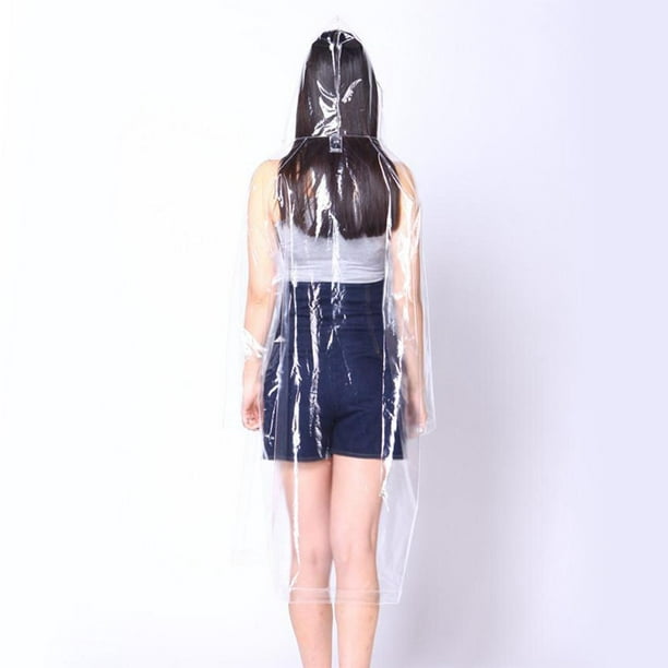 Chubasquero transparente con capucha impermeable a prueba de viento  chaqueta con cierre de botón impermeable L Yuyangstore Poncho transparente  con