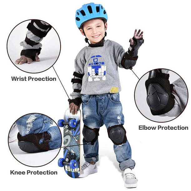 Coderas de casco para niños, rodilleras, protector de muñeca, equipo de  protección deportivo, ajustable, patineta, bicicleta, patinaje, ciclismo