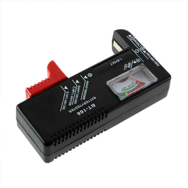  Medidor de voltaje de batería, probadores digitales de batería  para AA / AAA / C / D / 9V / 1.5V, pantalla LCD, batería de botón, BT-168D  : Electrónica